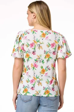 Garden Floral Puff Sleeve Top
