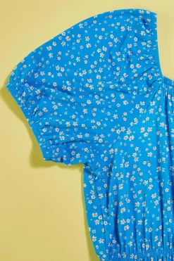 Girls Blue Floral Top