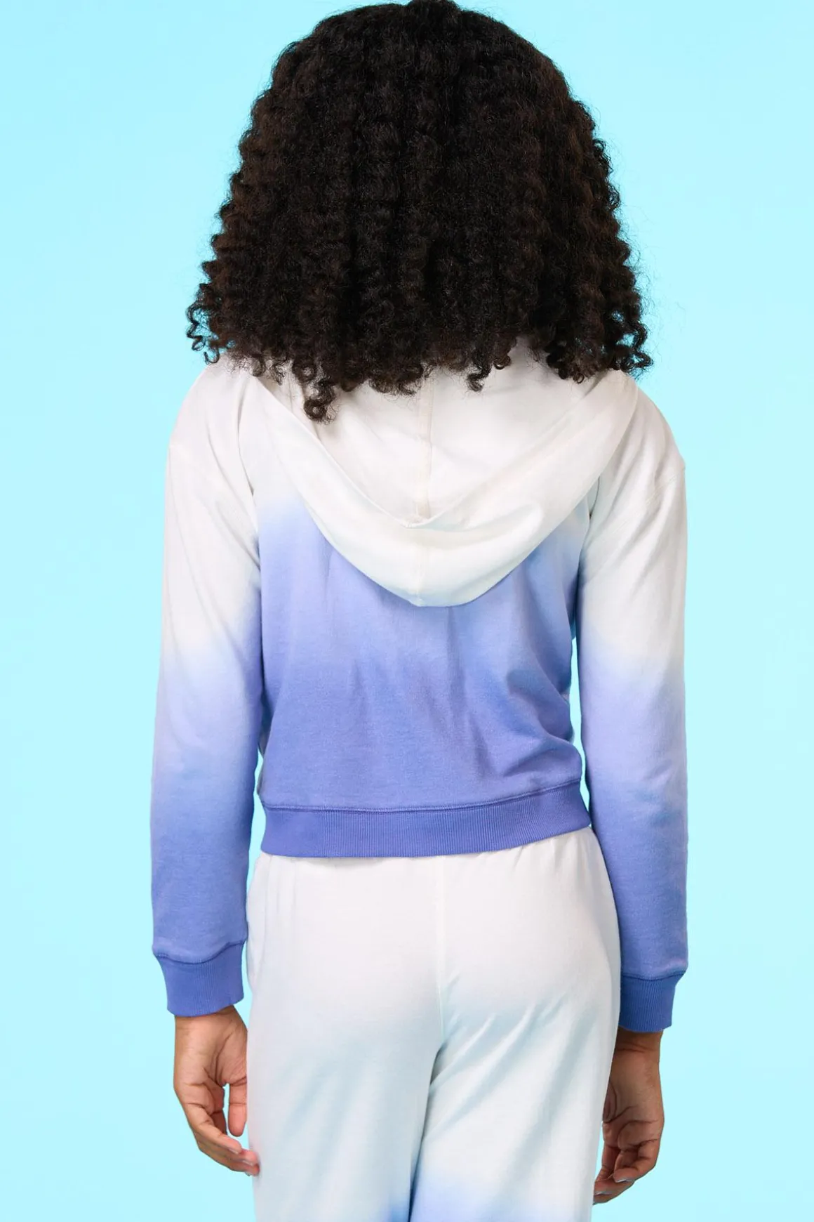 Girls Dip Dye Zip Front Hoodie