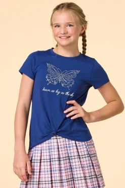 Girls Embellished Butterfly Tee