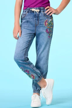 Girls Embroidered Joggers