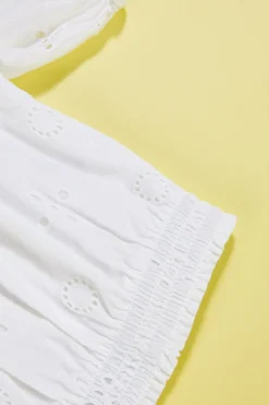 Girls Eyelet Puff Sleeve Top