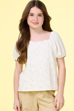 Girls Eyelet Top