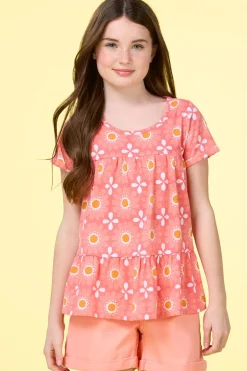 Girls Floral Babydoll Top