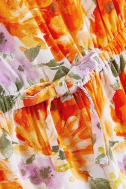 Girls Floral Flutter Sleeve Jumpsuit