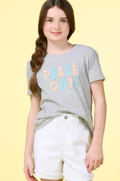 Girls Floral Peace Out Tee