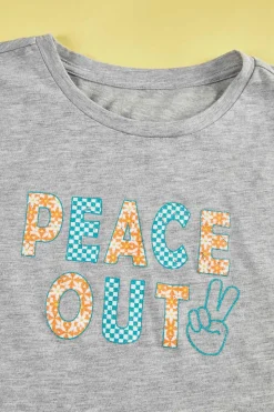 Girls Floral Peace Out Tee