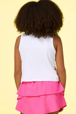 Girls Floral Sequin Tank