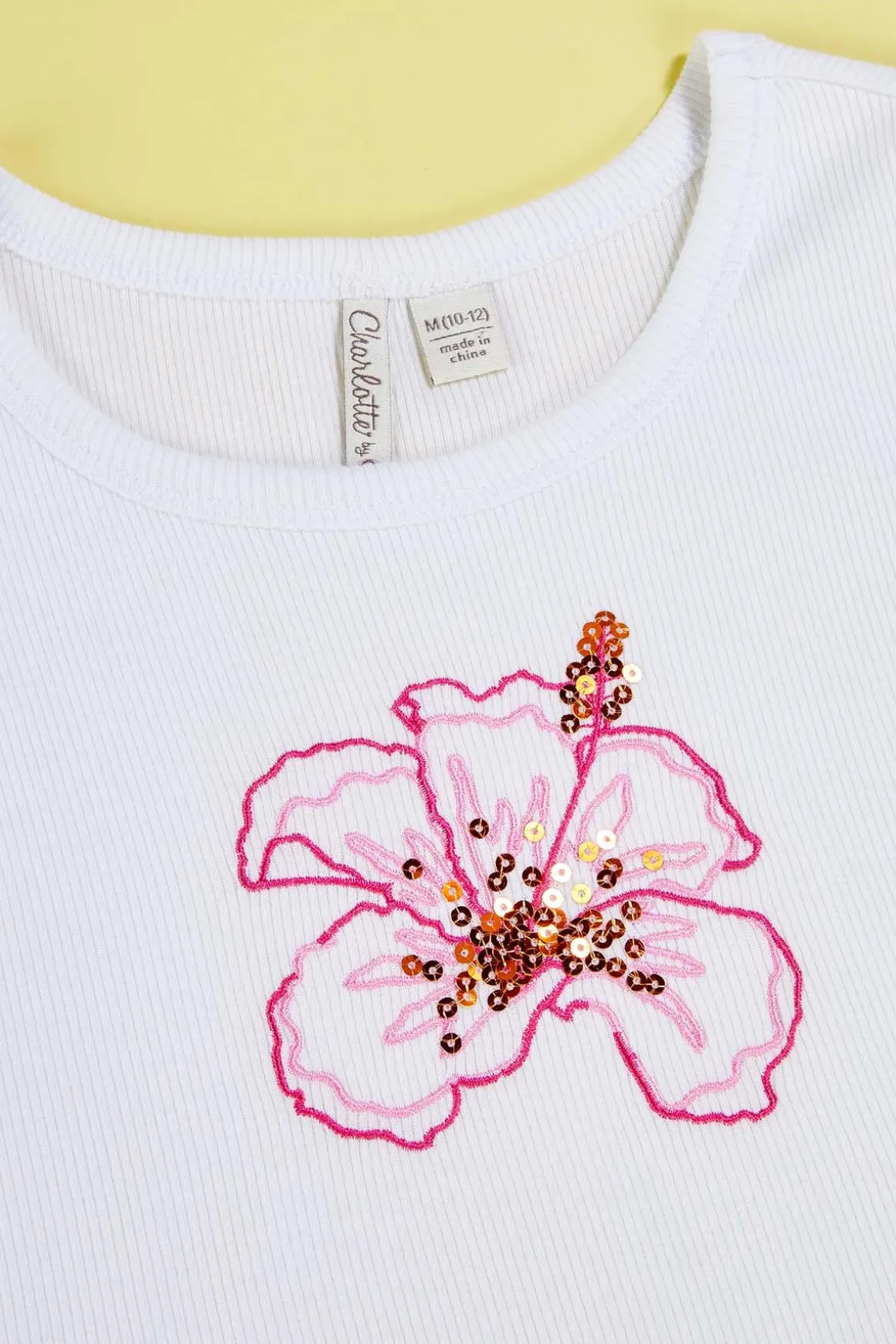 Girls Floral Sequin Tank