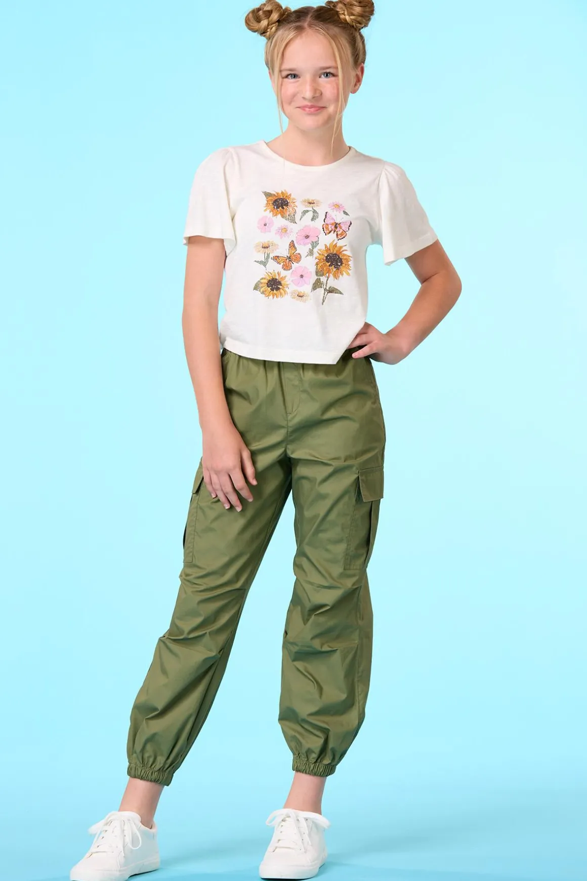 Girls Floral Sunflower Tee
