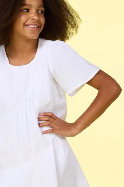 Girls Flowy White Dress