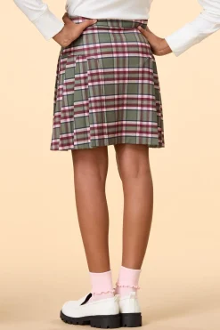 Girls Plaid Ponte Skirt