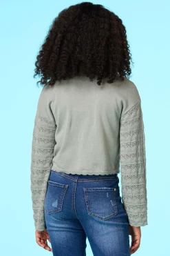 Girls Pointelle Cardi