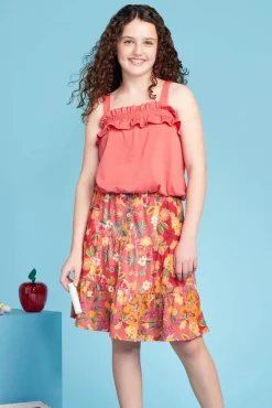 Girls Ruffled Bubble Tank