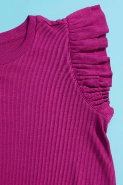 Girls Ruffled Sleeve Top