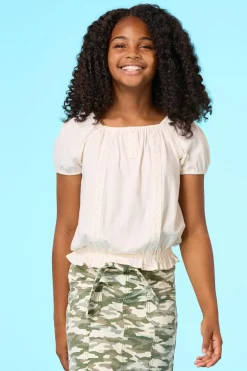 Girls Ruffled Trim Top