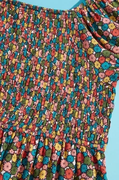 Girls Smocked Floral Dress