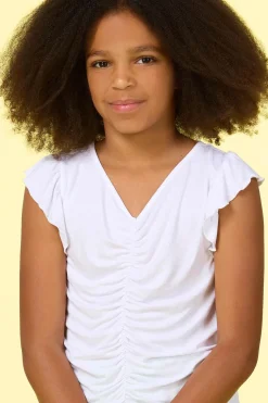 Girls Solid Ruched Top