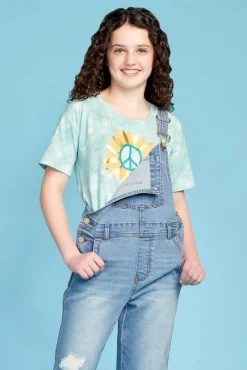 Girls Tie Dye Sunflower Tee