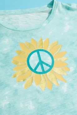 Girls Tie Dye Sunflower Tee