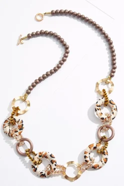 Glass Animal Fabric Long Necklace