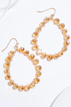 Glass Bead Oval Earrings