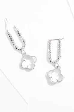 Glass Charm Hoop Earrings