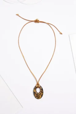 Glass Pendant Cord Necklace