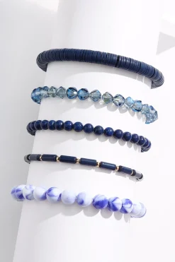 Glass Rubber Lucite Bracelet Set