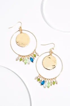 Glass Shaky Circle Disc Earrings