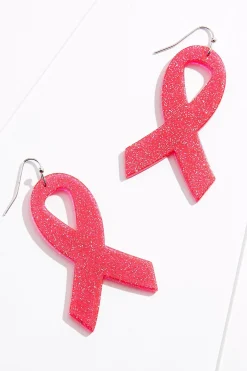 Glitter Awareness Ribbon Earrings