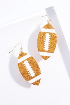 Glitter Football Earrings