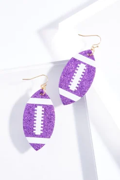 Glitter Football Earrings