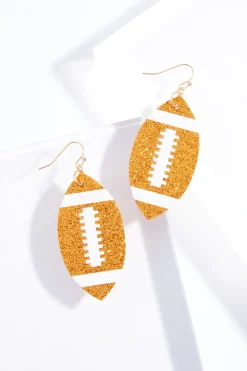 Glitter Football Earrings