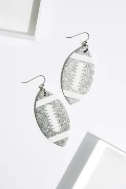 Glitter Football Earrings