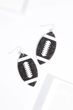 Glitter Football Earrings