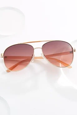 Gold Aviator Sunglasses