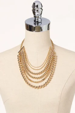 Gold Ball Layered Necklace