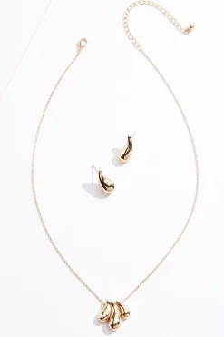 Gold Bubble Shape Necklace Set