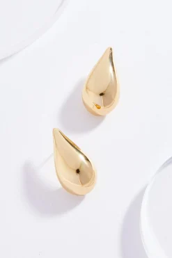 Gold Bubble Tear Earrings