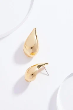Gold Bubble Tear Earrings