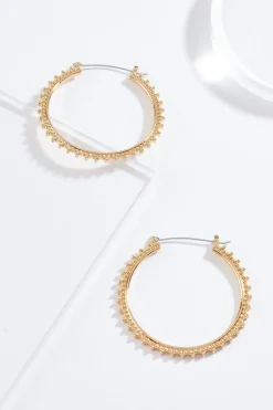 Gold Burst Hoop Earrings
