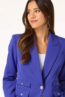 Gold Button Blue Blazer