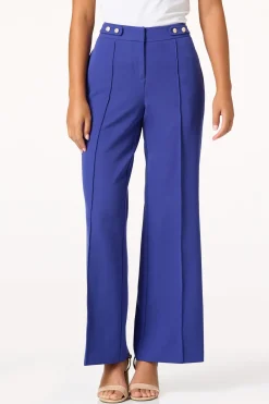 Gold Button Blue Trouser Pants