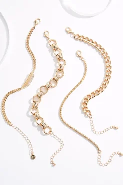 Gold Chain Bracelet Set