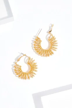 Gold Coil Hoop Earrings