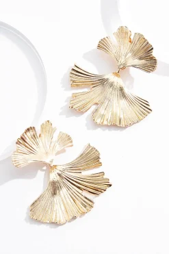 Gold Fan Clip- On Earrings