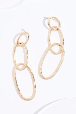 Gold Link Linear Earrings