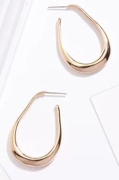 Gold Oval Hoop Earrings