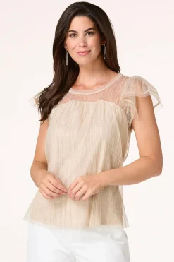 Gold Shimmer Tulle Top
